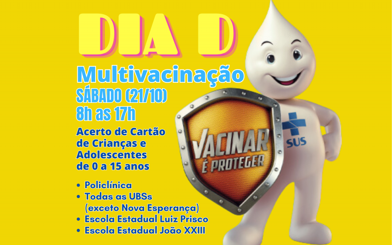 João Monlevade terá Dia D de Multivacinação no próximo sábado