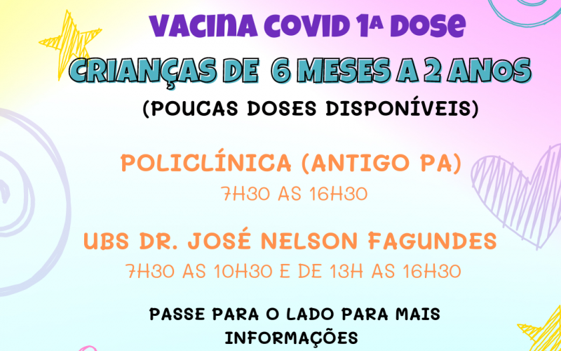 João Monlevade começa a vacinar crianças de seis meses a 2 anos