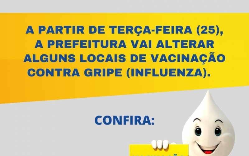 Imunização contra gripe terá mudança nos locais de vacinação