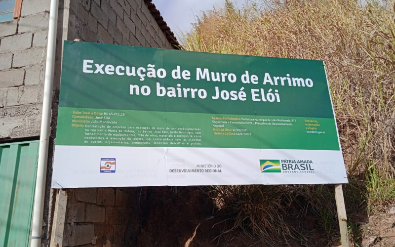 Prefeitura de João Monlevade finaliza muro de arrimo no bairro José Elói